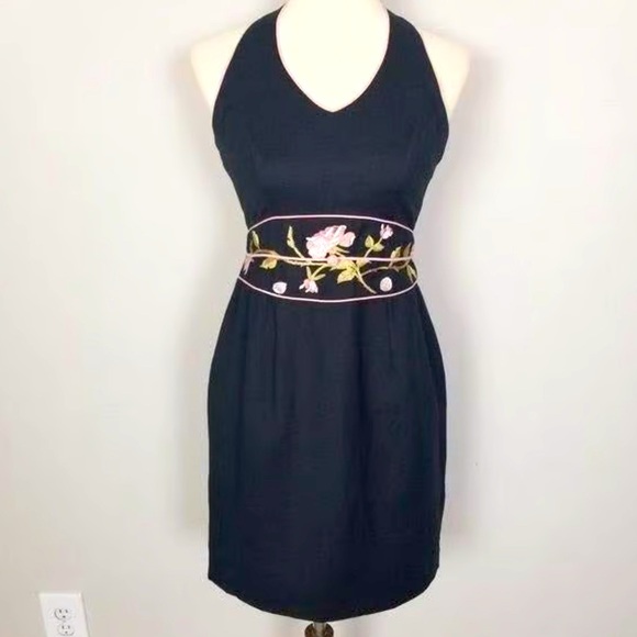 jessica Howard Dresses & Skirts - NWT Jessica Howard linen blend halter top embroidered Dark feminine size 12